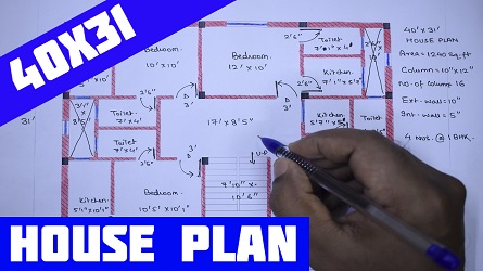 40 x 31房2022世界杯欧洲区预选赛直播屋计划II 40*31 GHAR KA NAKSHA II 1240 SQFT HOUSE计划